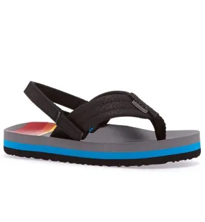 Reef Boys Little Ahi Flip Flops  - Grey Pinstripes