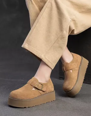 Spring Autumn Suede Platform Shoes