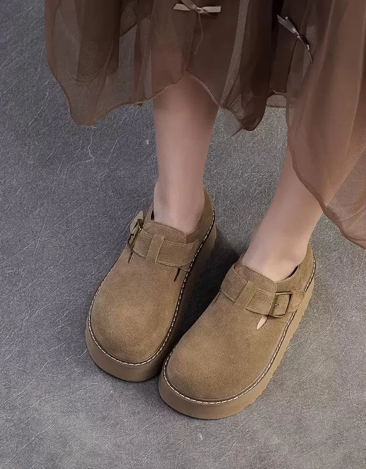 Spring Autumn Suede Platform Shoes