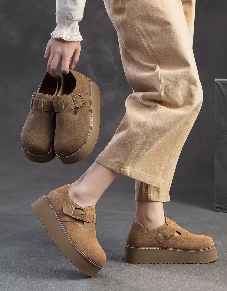 Spring Autumn Suede Platform Shoes