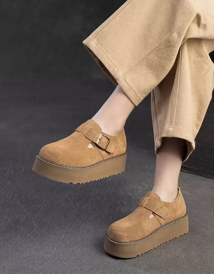Spring Autumn Suede Platform Shoes