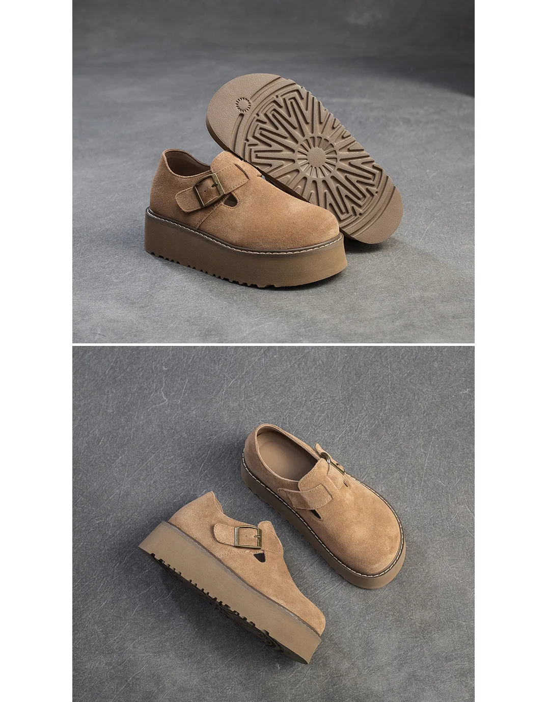 Spring Autumn Suede Platform Shoes