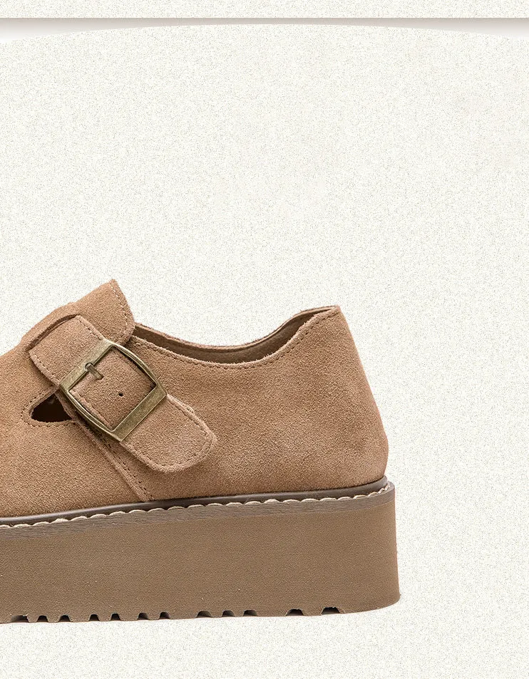 Spring Autumn Suede Platform Shoes