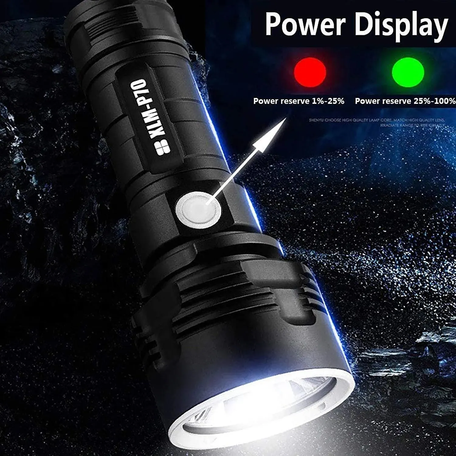 Super Bright P70 LED Edc Aluminum Miniature 10000 Lumen Electric Camping Flash RechargableSearchlight Torch Light Flashlight