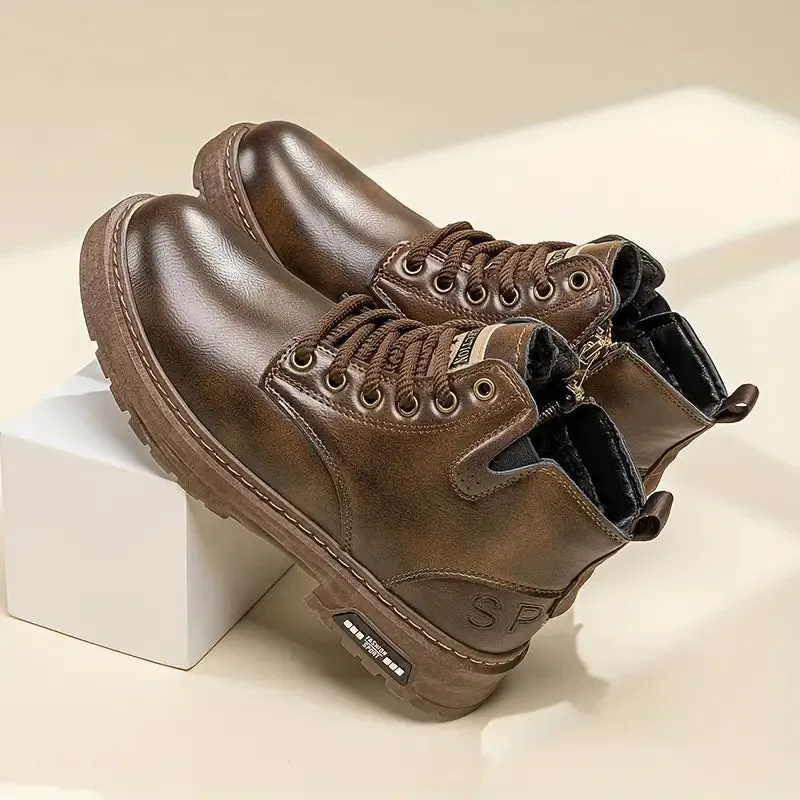 SWASTIKA™ LACE-UP VINTAGE WINTER BOOTS
