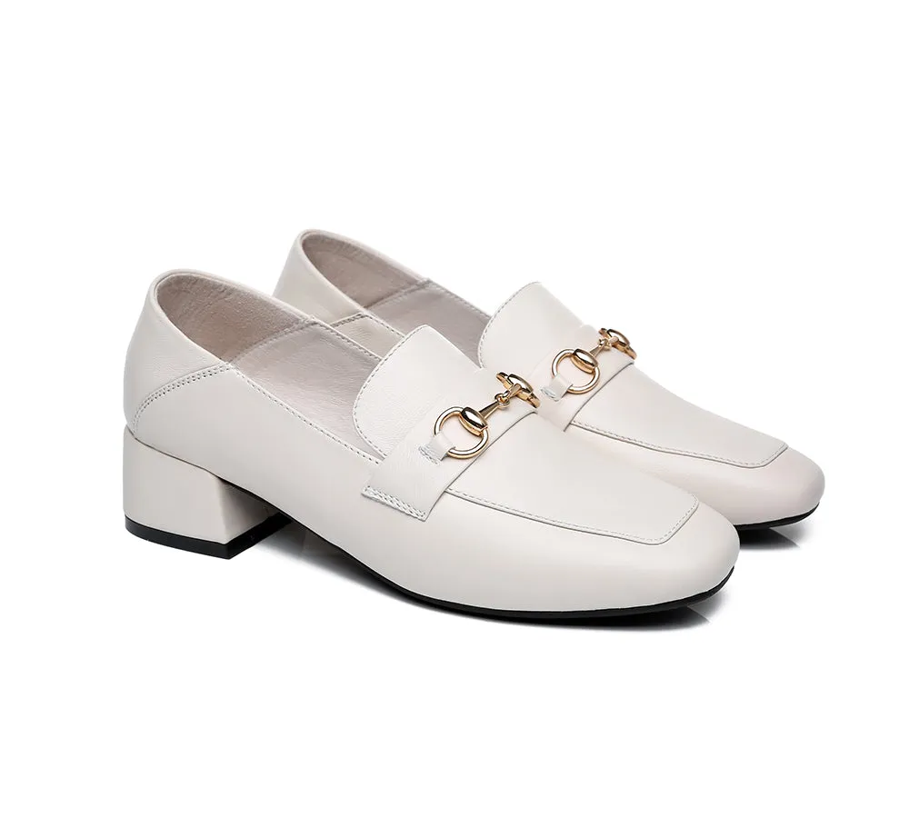 TARRAMARRA® Women Leather Buckle Low Block Heel Loafers Mia