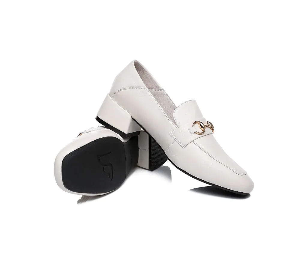TARRAMARRA® Women Leather Buckle Low Block Heel Loafers Mia