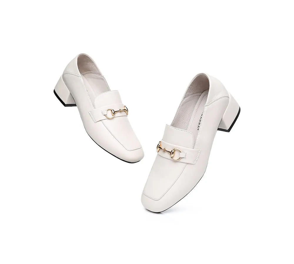 TARRAMARRA® Women Leather Buckle Low Block Heel Loafers Mia