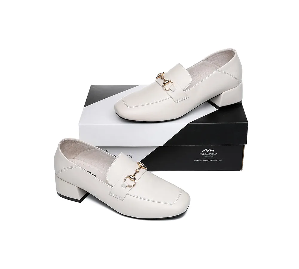 TARRAMARRA® Women Leather Buckle Low Block Heel Loafers Mia