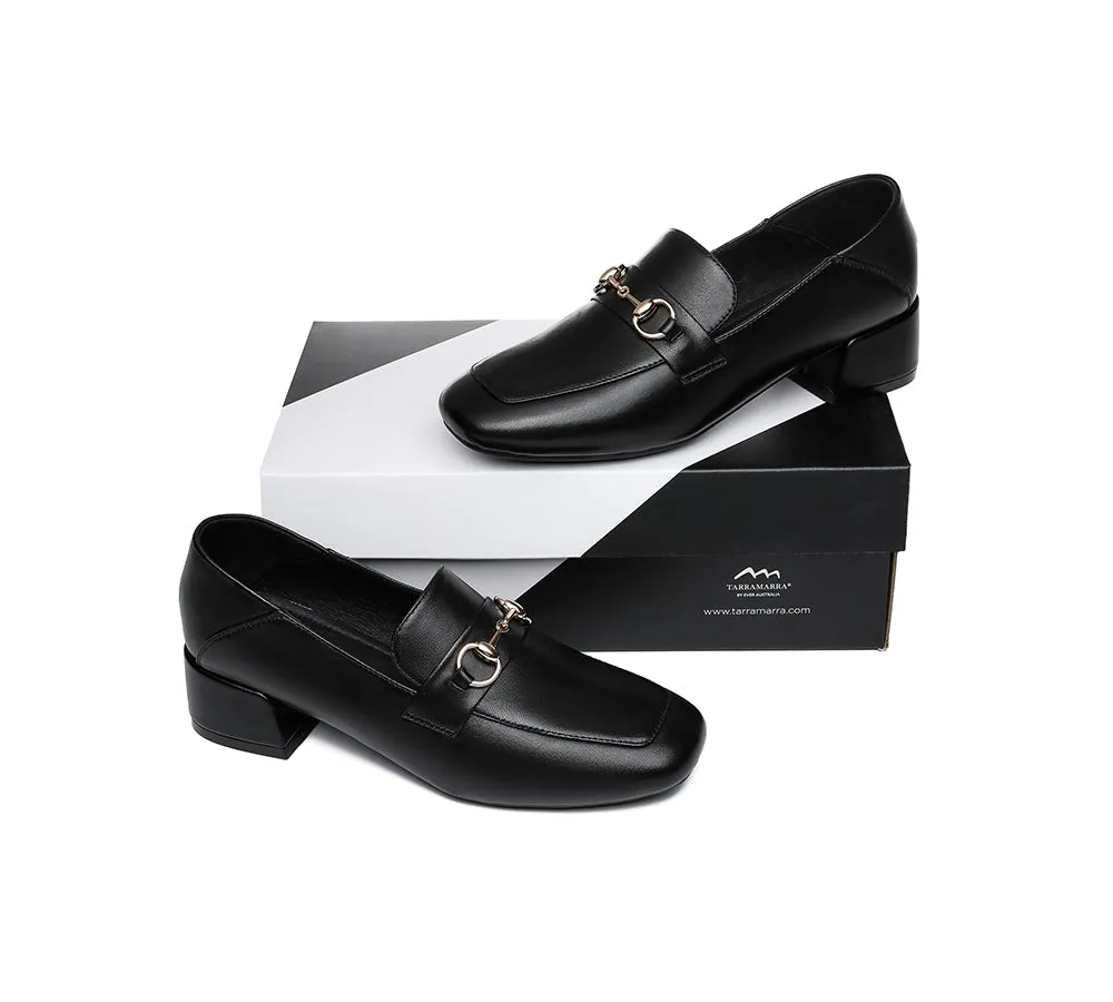 TARRAMARRA® Women Leather Buckle Low Block Heel Loafers Mia