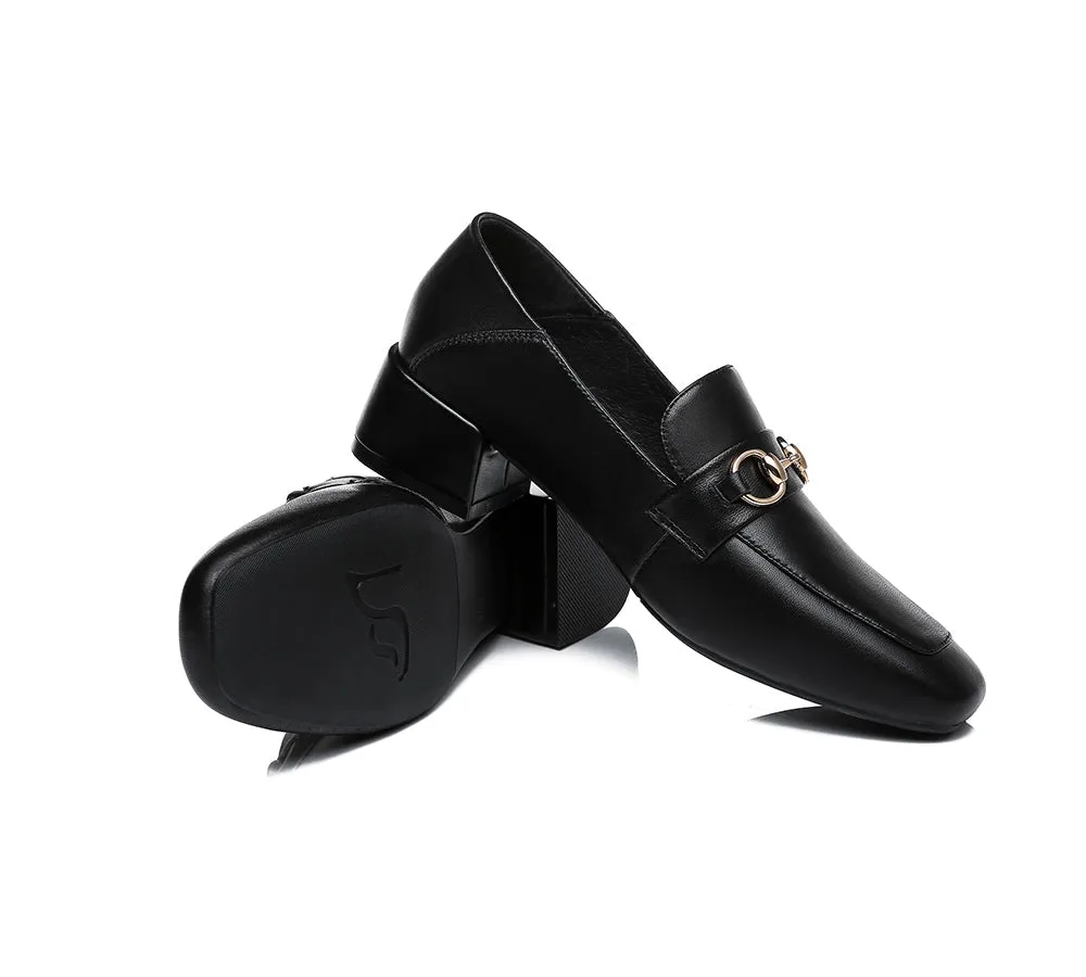 TARRAMARRA® Women Leather Buckle Low Block Heel Loafers Mia