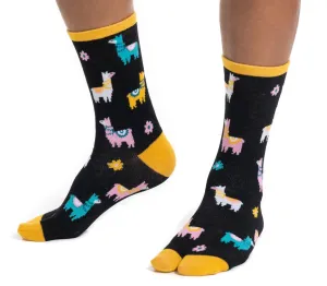 V-Toe Socks, Inc Unisex Flip Flop Tabi Socks - Black Llamas