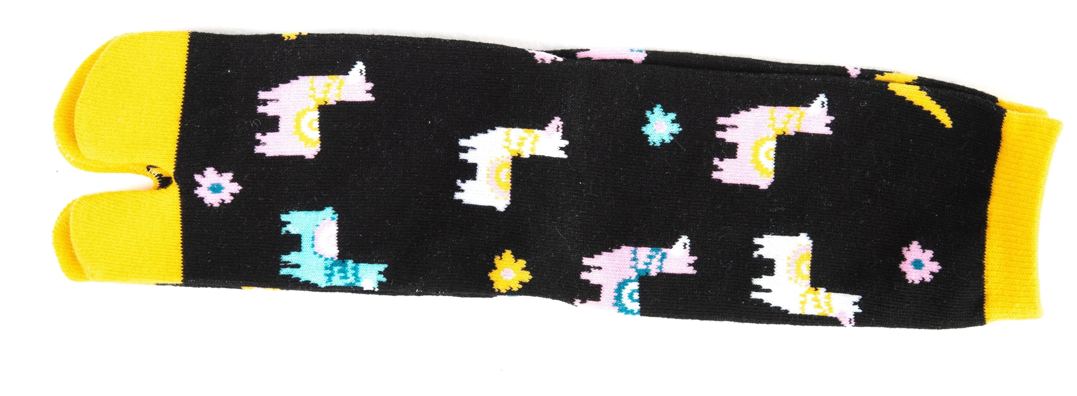V-Toe Socks, Inc Unisex Flip Flop Tabi Socks - Black Llamas