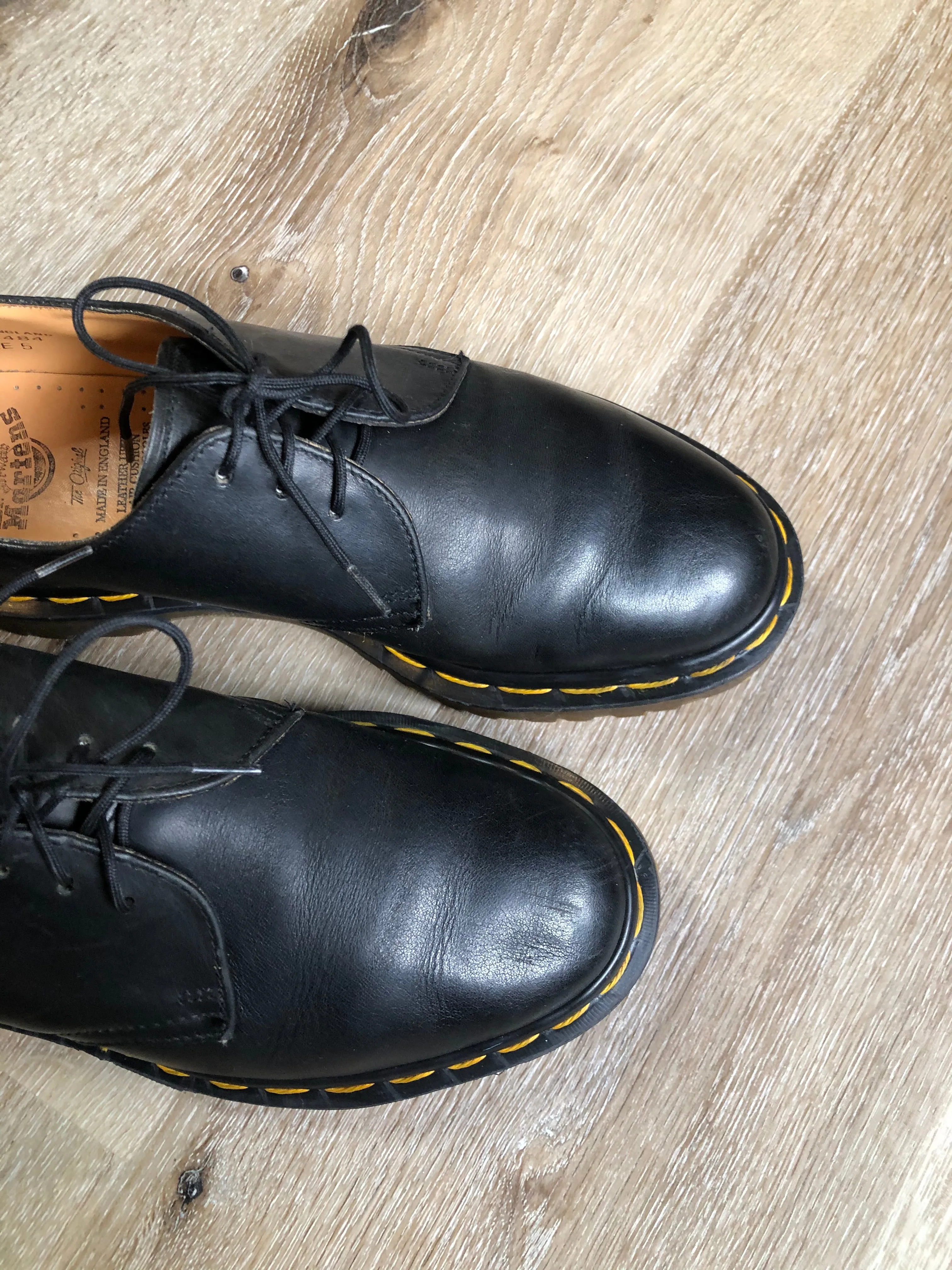 Vintage Doc Martens Originals 1461 Black Smooth Leather Oxford Shoes, Made in England, SOLD