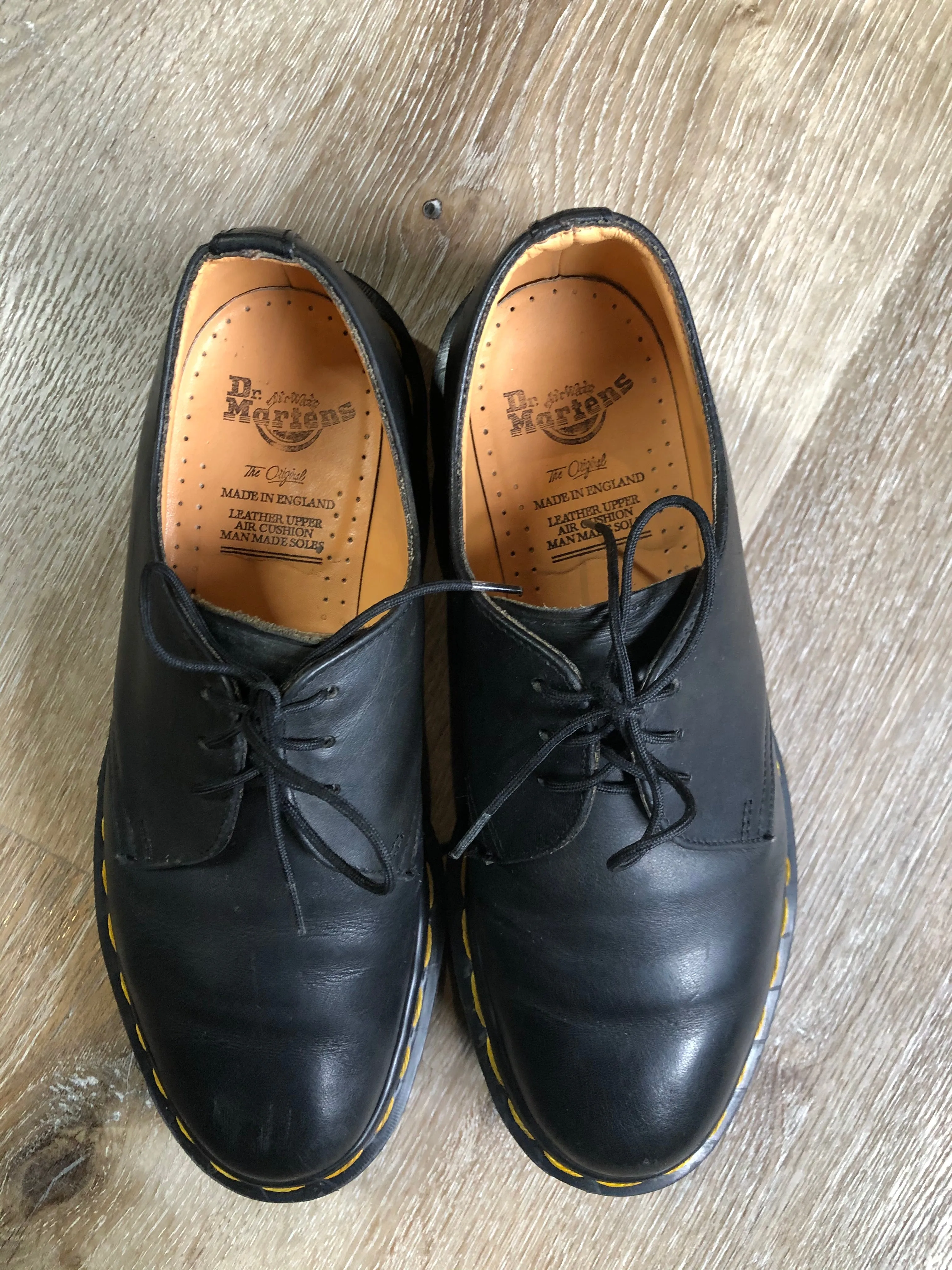 Vintage Doc Martens Originals 1461 Black Smooth Leather Oxford Shoes, Made in England, SOLD