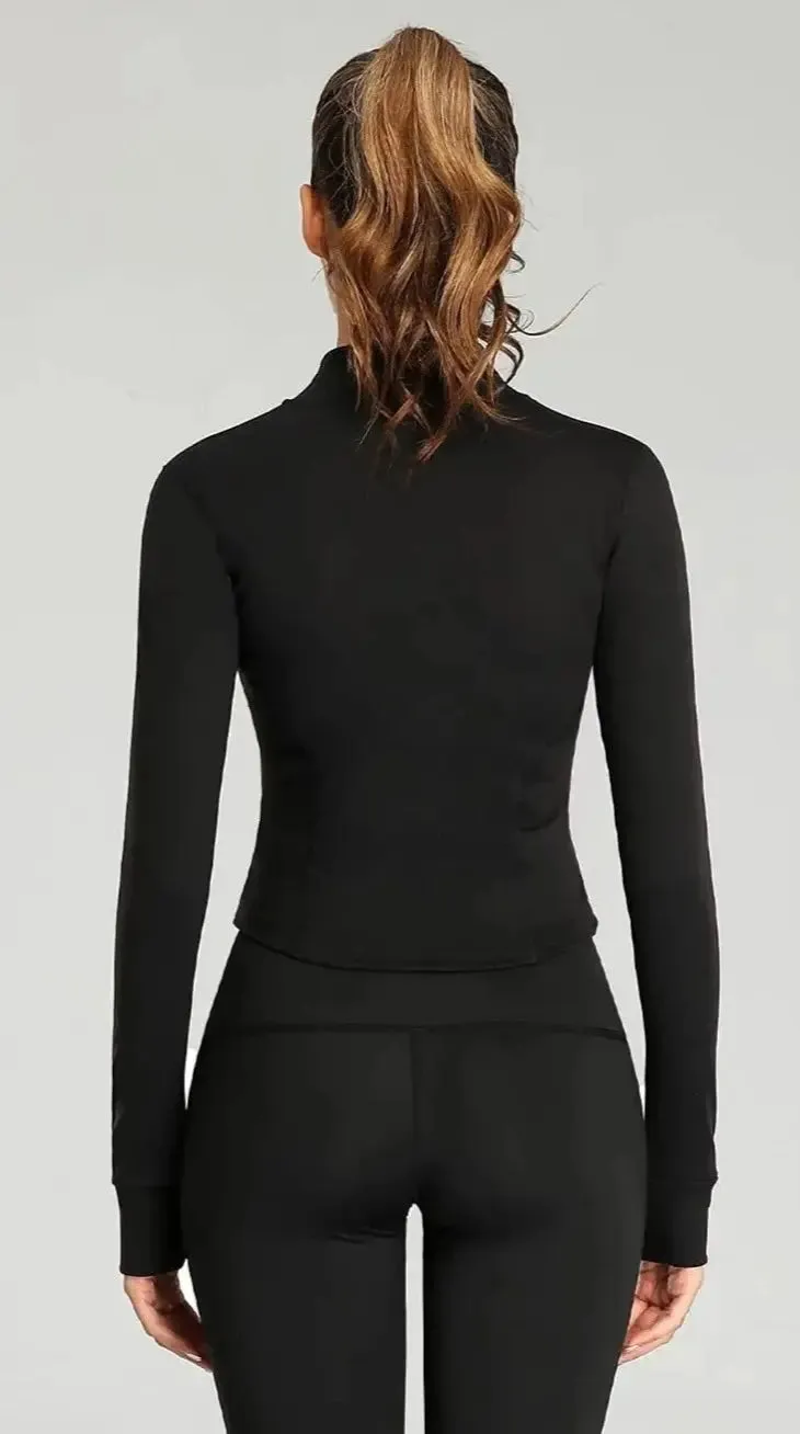 Women Fitness Jacket Slim Fit Long Sleeved