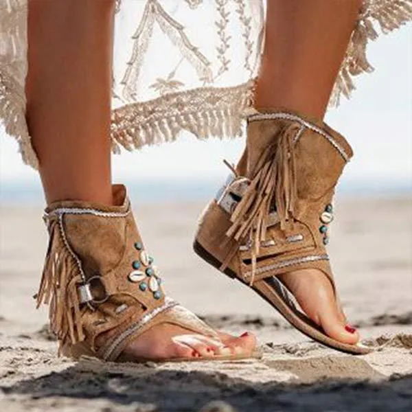 Women'S Tassel Roman Sandals 64116956C