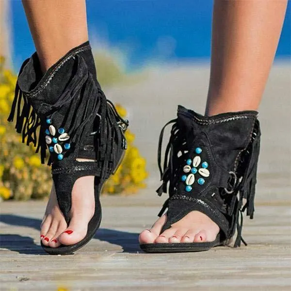 Women'S Tassel Roman Sandals 64116956C