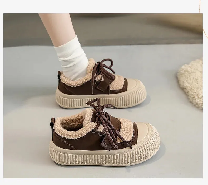 Women's Winter Fur Fuzzy Lined Wide Round Toe Moccasins