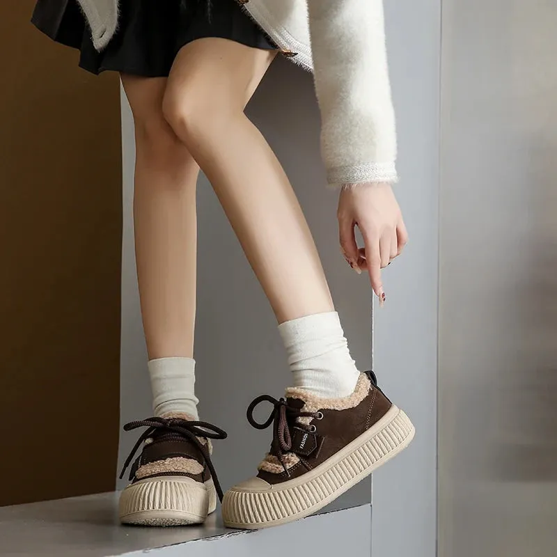 Women's Winter Fur Fuzzy Lined Wide Round Toe Moccasins