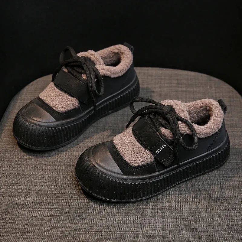 Women's Winter Fur Fuzzy Lined Wide Round Toe Moccasins