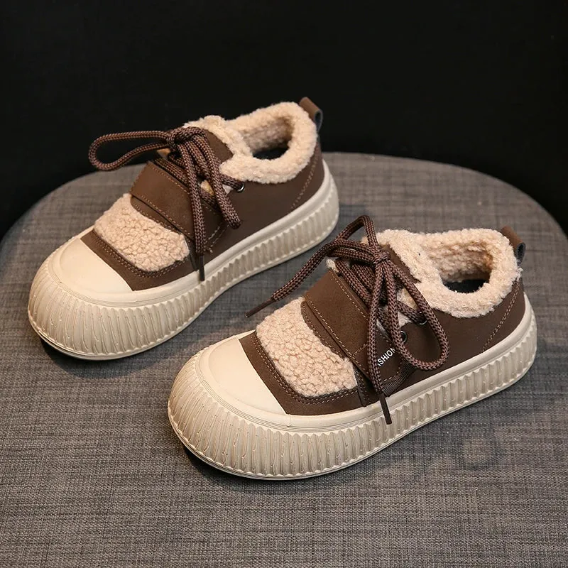 Women's Winter Fur Fuzzy Lined Wide Round Toe Moccasins